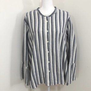 Lucky Brand Long Sleeve Striped Button Down Top